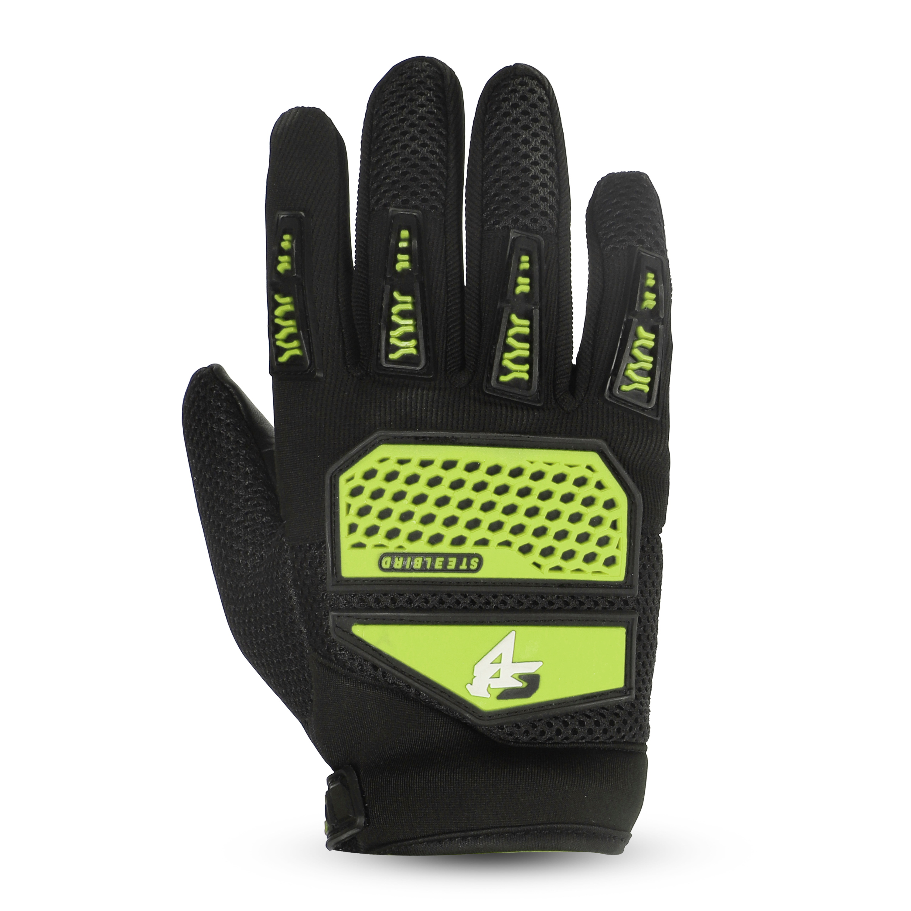 Steelbird Rider-Pro Full Finger Gloves- Neon